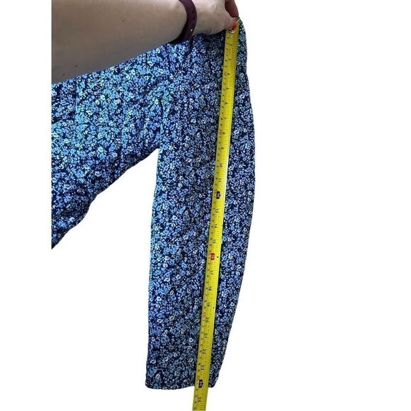 J. Crew Factory Blue Floral Quilted Button Front Jacket size 8 - Picture 7 of 10